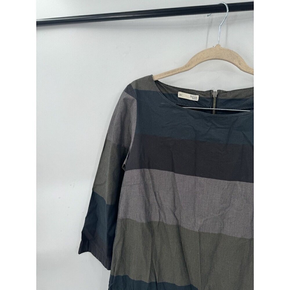 Hoss Entropia Lagenlook 3/4 Sleeve Shift Dress Women S‎ Grey Hobo Western Rodeo - Picture 8 of 10